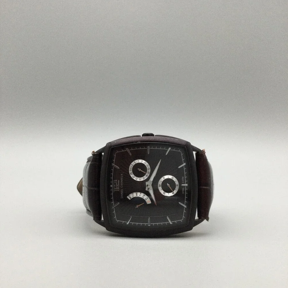 Daniel Cremieux Mens Watch 38mm Brown Dial Brown Leather V-101D V-LDLD